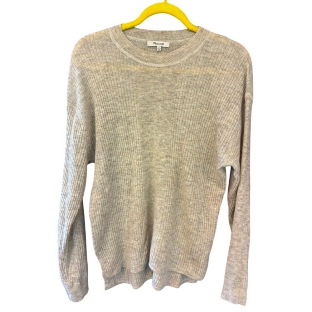 Madewell Sweater Womens Large Beige Excellent Alpaca Blend Ribbed L
